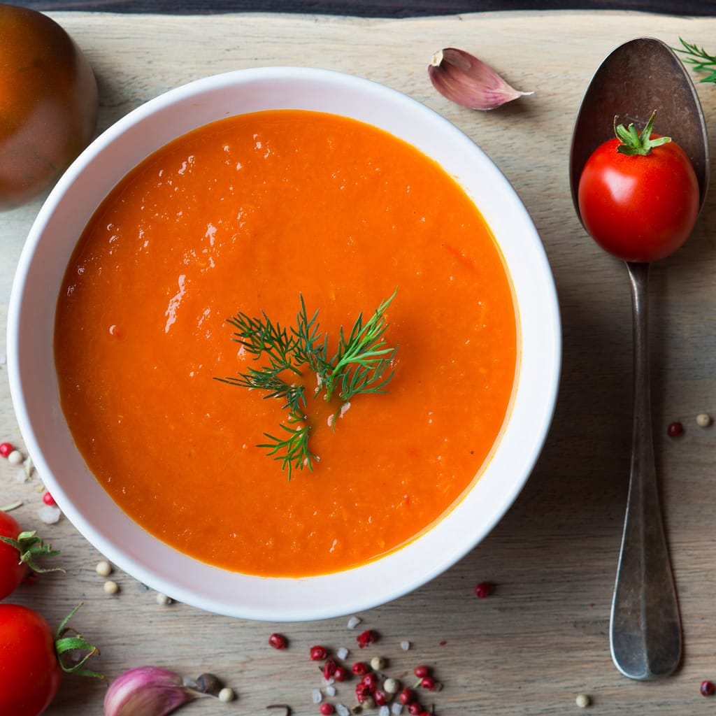 Healthy appetizers - tomato soup